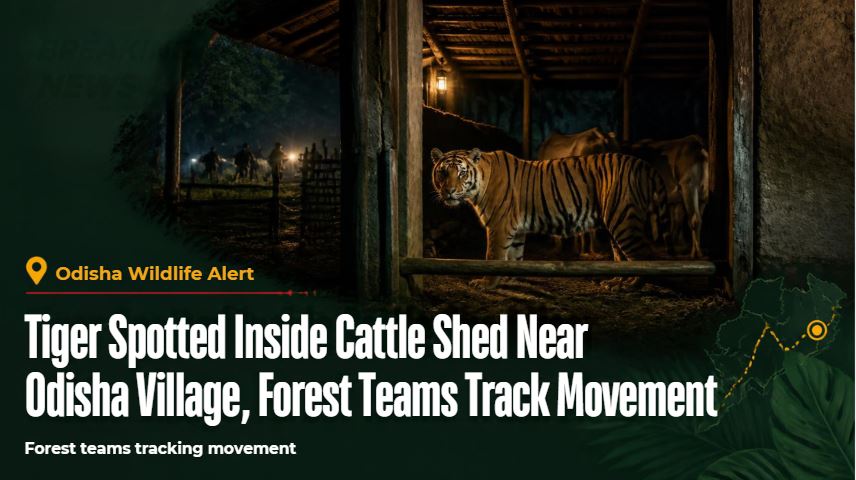 Tiger Spotted Inside Cattle Shed Near Odisha Village, Forest Teams Track Movement
